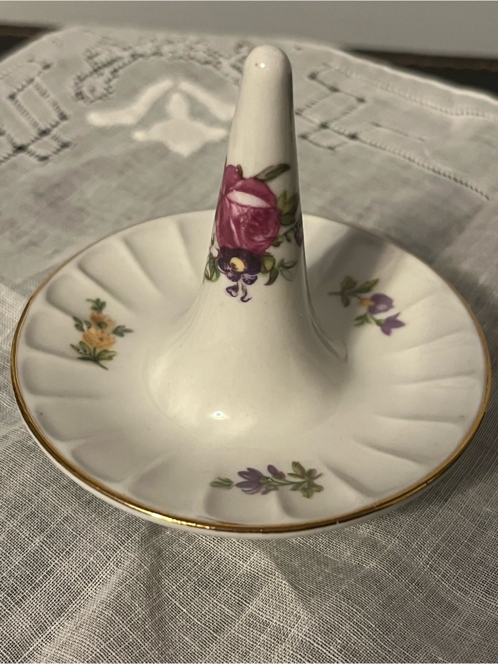 Vintage GDR 1877 Porcelain Ring Holder Dish East Germany